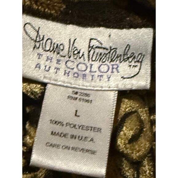 Vtg Diane Von Furstenburg Velvet Burnout Tunic Top L Old Money Boho Garden Fairy - Picture 6 of 6